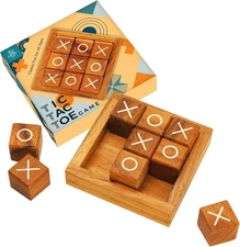 NEW BSIRI Tic Tac Toe for Kids and Adults Family Night Classic Board Games Wood