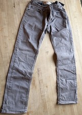 Levi's Boys 511 Slim Pants Size 10 Gray Cotton Adjustable Waist Straight Leg EUC