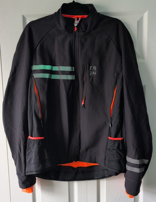 used Men's black & orange XL Decathlon TriBan RC500 Cycling Jacket vented