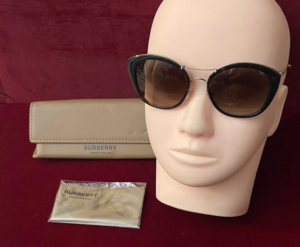 New Burberry BE 4251Q 300213 Dark Havana Plastic Sunglasses Gradient Lens 53-20 - Image 3 of 4