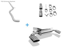  Edelstahl Duplex Racing-Anlage ab Kat Audi A3 8V 3-Tür ab 2012 je 160x90mm