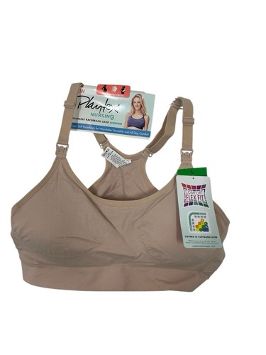 Playtex Womens Nursing Bra Seamless Racerback Wirefree Soft Nude Size Large NWT