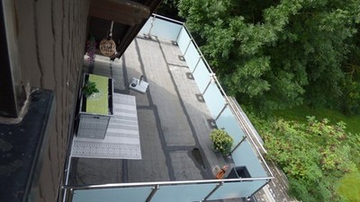 Balkongeländer Edelstahl mit VSG Glas Balkon Geländer