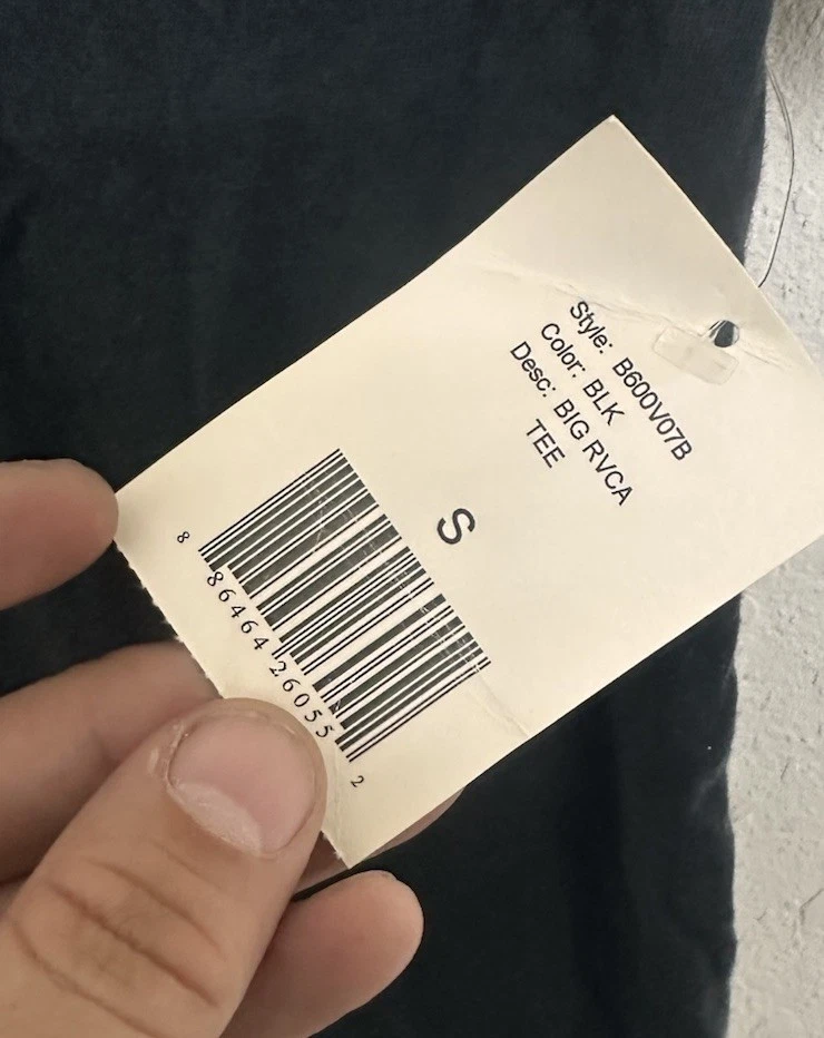 Camiseta Rvca Juvenil Negra Azul Talla Niños Pequeña Nueva Con Etiquetas Foto 2 de 4