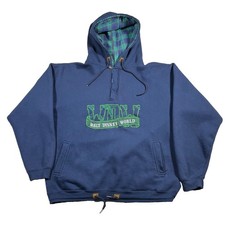 Vintage 90s Mickey Inc Walt Disney World Plaid Lined Hoodie Sweatshirt XXL