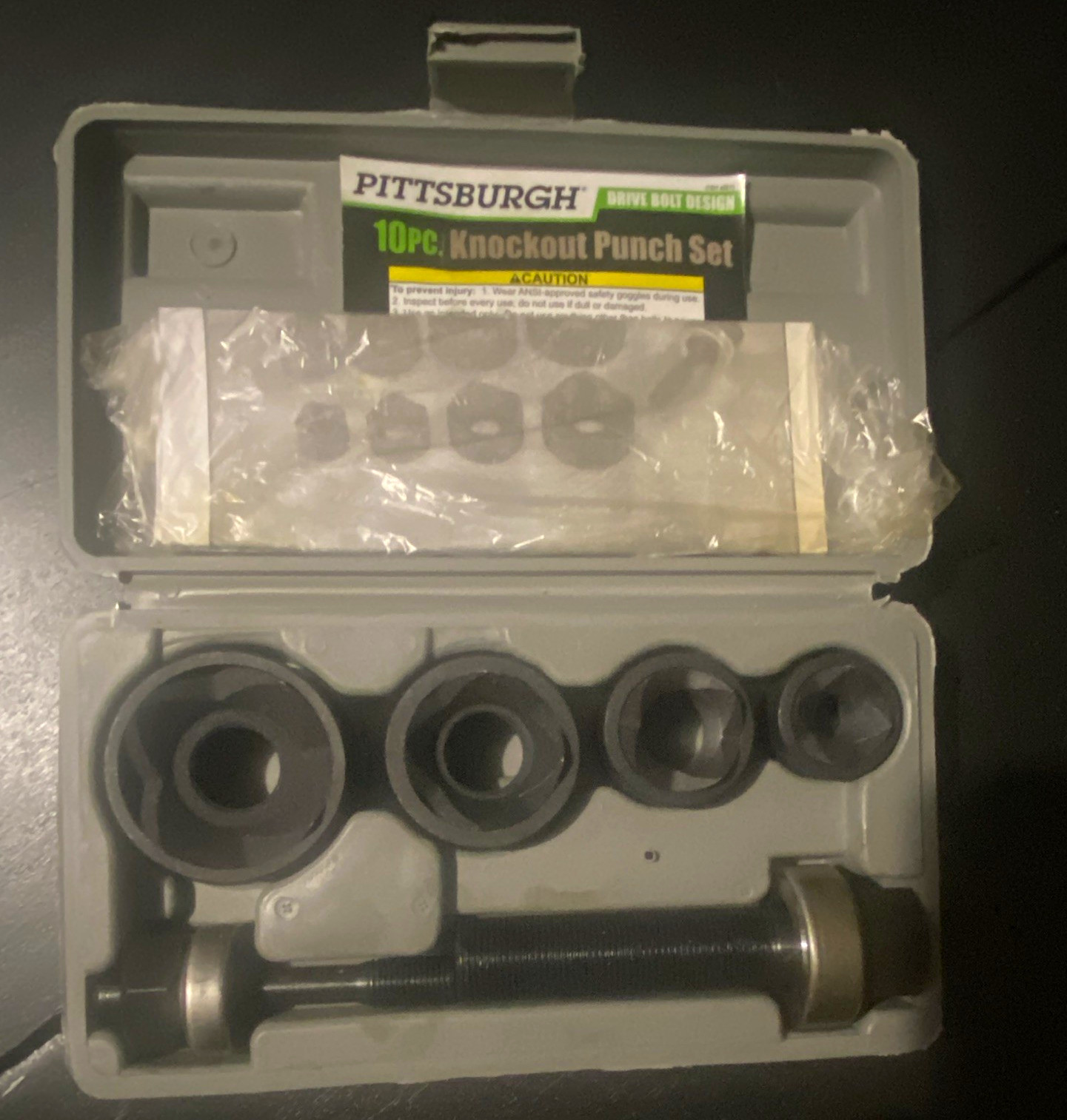 Pittsburgh 10pc Knockout Punch Set Drive Bolt Design w/ Case