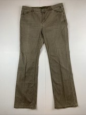 Indigo Palms Tommy Bahama Women’s Jeans Size 14R 33 Waist Olive Brown Wide Leg