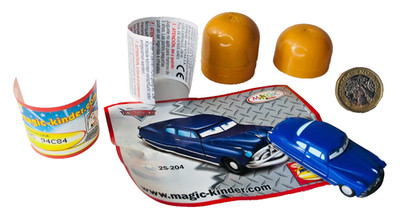 Kinder Ei Spielzeug Disney Cars komplett blau Auto Oldtimer ra