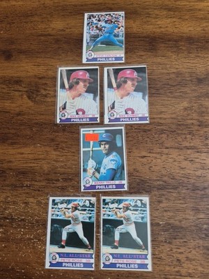 Lot Of 6 1979 O Pee Chee Philadelphia Phillies Cards; Carlton 2 Schmidts 2 Roses