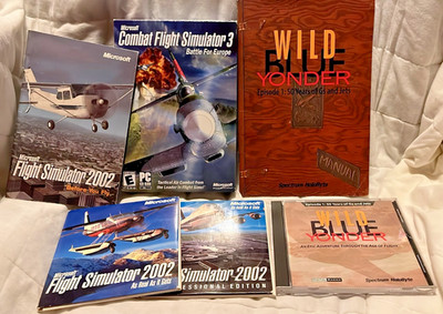 Flight Simulator PC Lot FS2002 Std & Pro CFS3 Wild Blue Yonder Tested