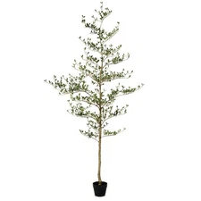 Artificial Black Olive Tree 7ft - Shady Lady UV Resistant Faux Olive Trees In...