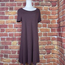 Madewell Women's Small T-Shirt Shift Dress Round Neck Burgundy Red Short Sleeve