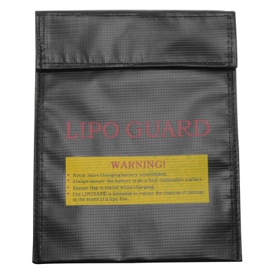 1 PCS 18x23cm Black Lithium Battery Explosion Proof Fireproof Storage Bag