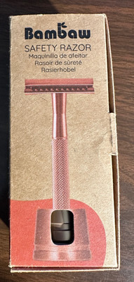 Bambaw Safety Razor Rose Gold With Stand 2 NEW Double Edge Blades