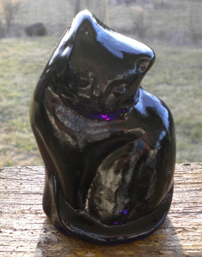 Blenko Glass Cat Figurine - Fig