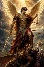 Saint Michael Archangel 4x6 Photo Print Defeating Devil Wall Art Glossy 29