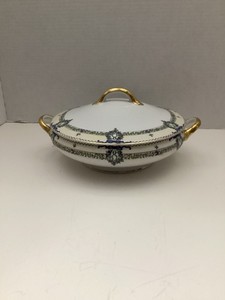 Noritake “M” Vtg (1910-1920s) Art Deco Covered China Veg Bowl
