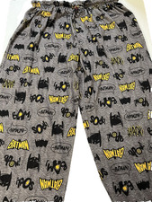 Batman XL Adult PJ Pants Sleeping Lounging DC Comics Draw String Inseam 30