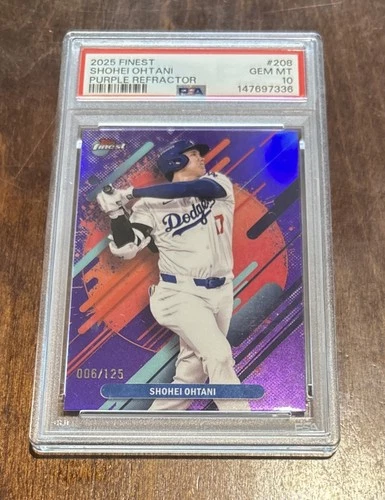 2025 Topps Finest - Rare Shohei Ohtani #208 Purple Refractor /125 PSA 10