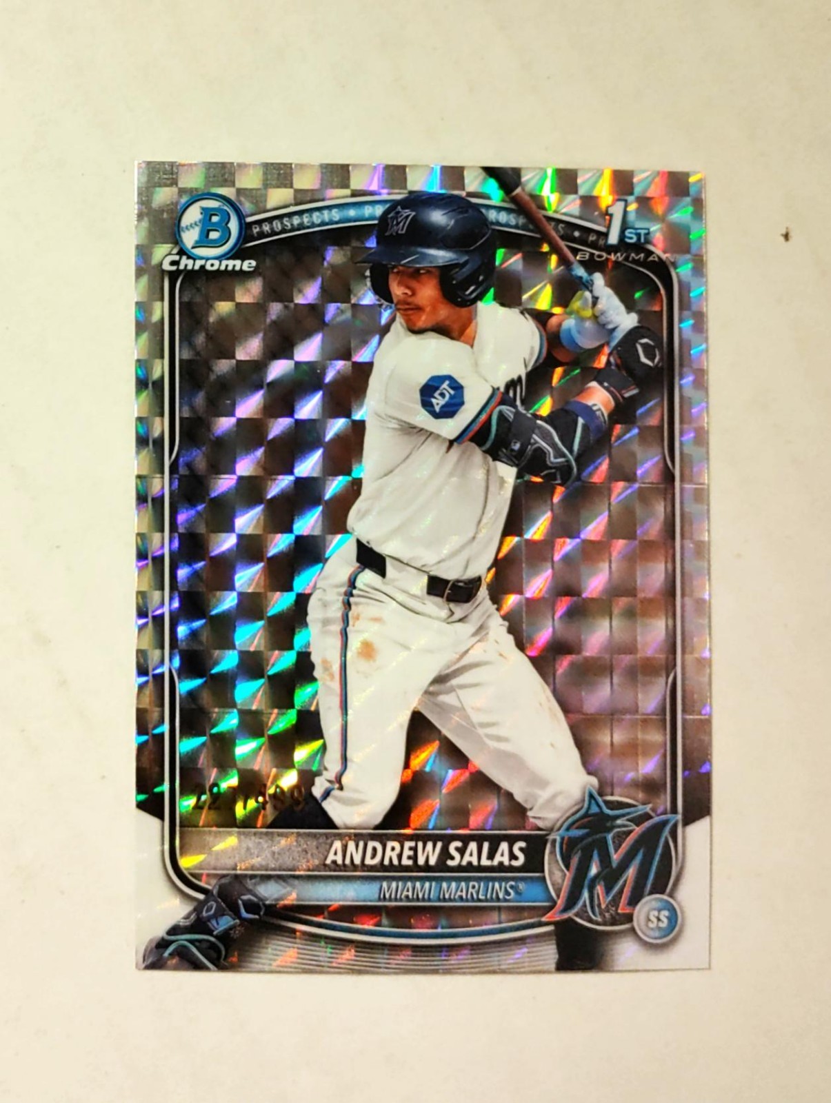 Andrew Salas 2025 1st Bowman Chrome REFRACTOR 227/499 Geometric #BCP-156 RC W6