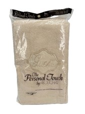 Personal Touch by Abouchar Set 3 Guest Towel Satin Embroidered Beige Vintage 70s