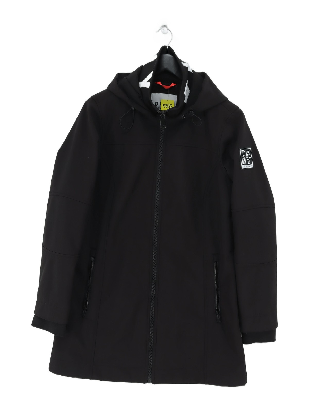 DKNY Women's Jacket M Black Polyester with Elastane Windbreaker