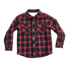 Old Navy Boys Red Plaid Fleece Sherpa Lined Snap Up Jacket Size xs size 5