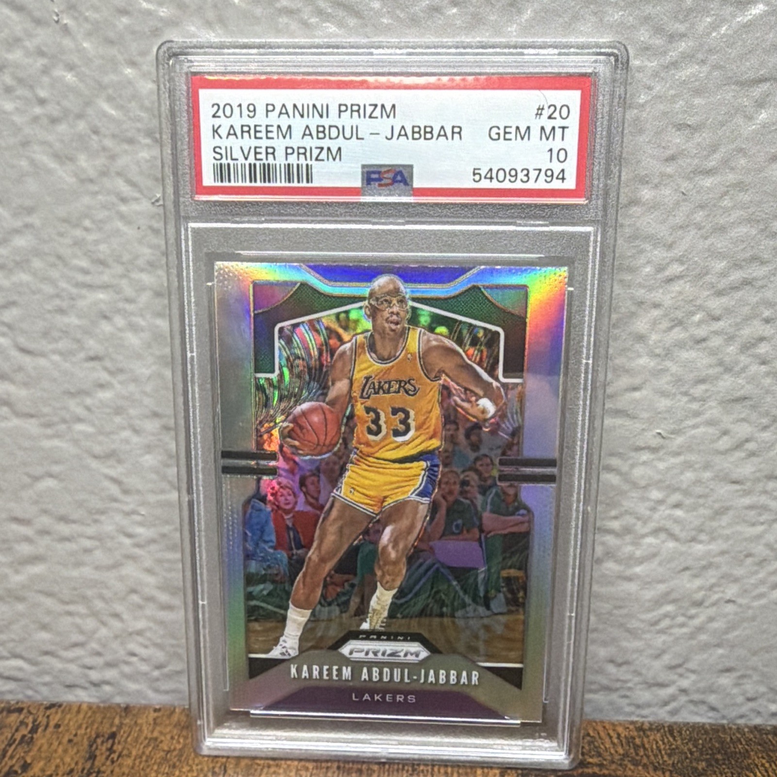 Panini 2019-20 Prizm Kareem Abdul-Jabbar #20 Silver Prizm Lakers PSA 10