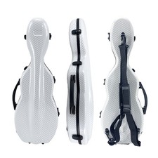 4/4 Violin Case Carbon Fiber Strong Light White Violin Box with Backstrap  Lock