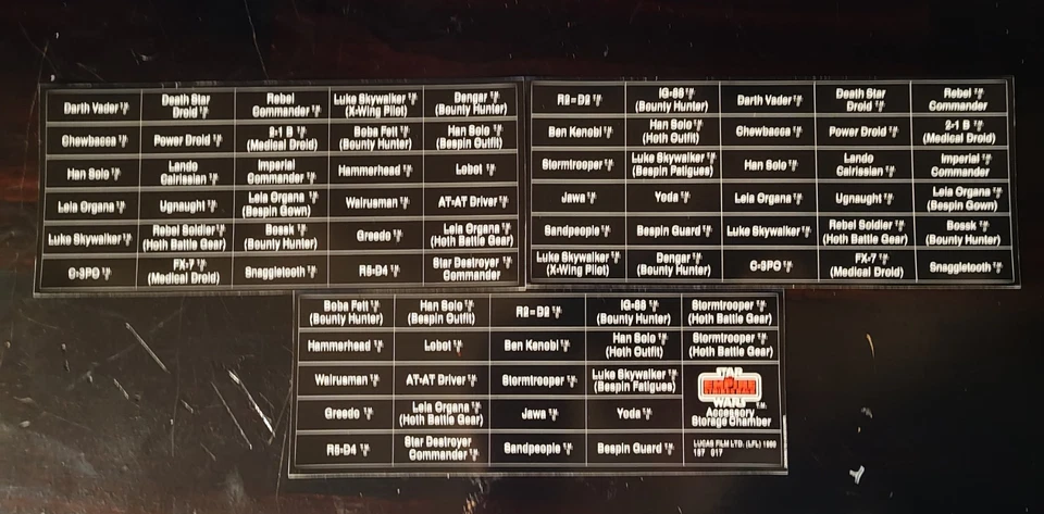 Antigo 1980 Kenner Star Wars Darth Vader estojo de armazenamento com etiquetas extras de bonecos - Imagem 3 de 4