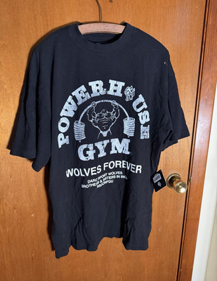 Powerhouse Gym Wolves Forever Men s Size M Black Graphic Print Crew Neck Tee