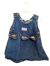 Baby Girls Vintage Disney Character 100 Cotton Winnie the Pooh Denim Dress 18M