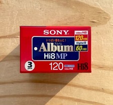SONY Hi8MP 120 Minute Cassette Tape 8MM 3P6-120HMPL Pack Of 3 NEW OLD STOCK