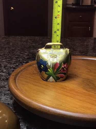 Vintage Antique Hand Painted Brass Cow Bell GERMAN LIECHTENSTEIN BEAUTIFUL - Picture 21 of 24