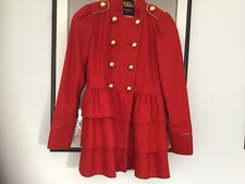 Atmosphere Scarlet Red Double Breasted Military Style Jacket Size 8 New