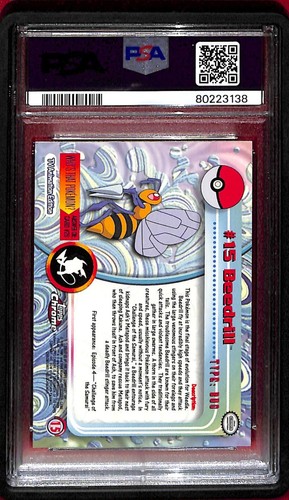 PSA 7 2000 Pokemon Chrome Beedrill #15 - Picture 2 of 2