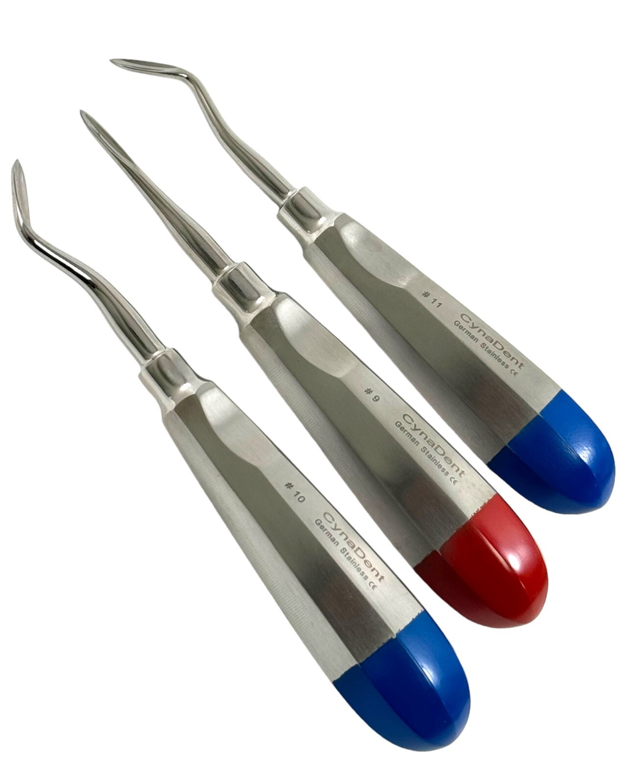 3-Piece Dental Apical Root Tip Elevators #34, #34S, #301 - Surgical Stainless Steel Set