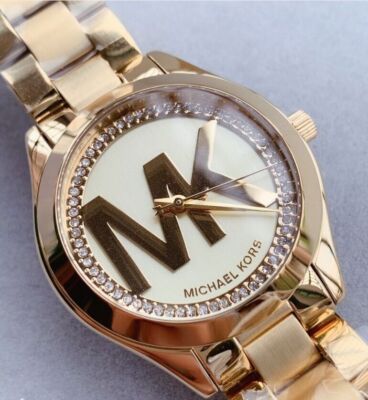 ☆mk☆ Michael Kors MK3477 Mini Slim Runway Gold Stainless Steel Women's