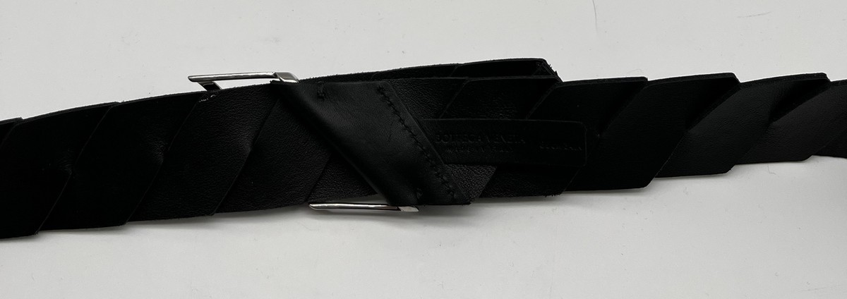 Bottega Veneta Women\'s Adjustable Black Cinture Intreciatto Silver Buckle Belt Bottega Veneta Intrecciato Leather Belt | Saks Fifth Avenue main image 2