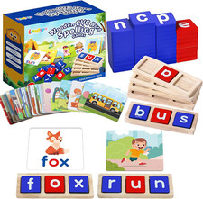 CVC Word Educational Toy Spelling Games, Preschool Toddler Learning Activities,