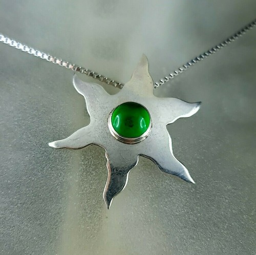 Colgante plata 925 estrella vintage A&F - verde brillante y divertido - Imagen 2 de 7