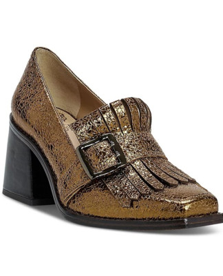 Vince Camuto Women's Sedna Kiltie Block-Heeled Tailored Loafers - Luxe Gold 8.5M