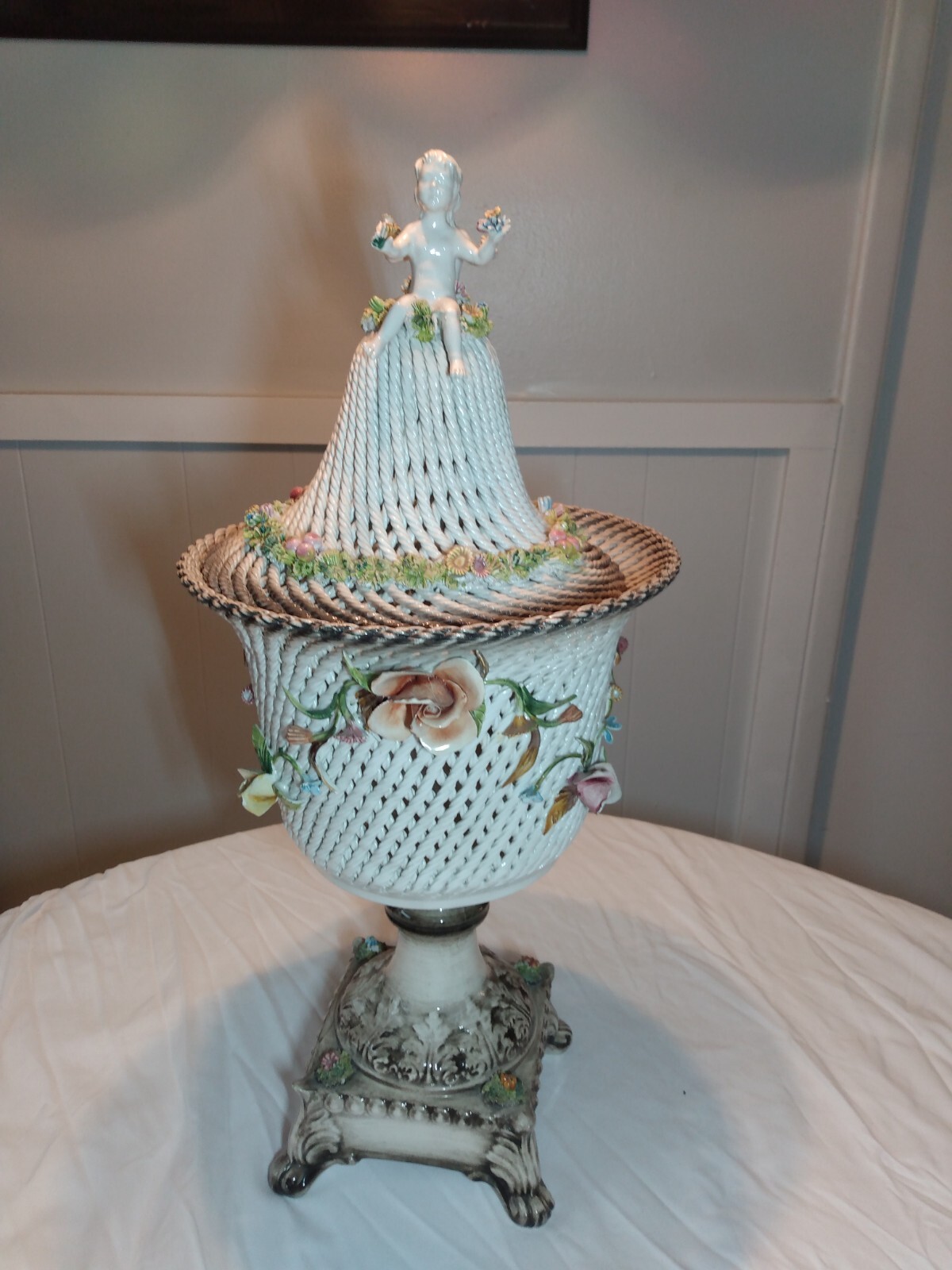 Vintage Capodimonte Large Potpourri Vase Capodimonte eBay