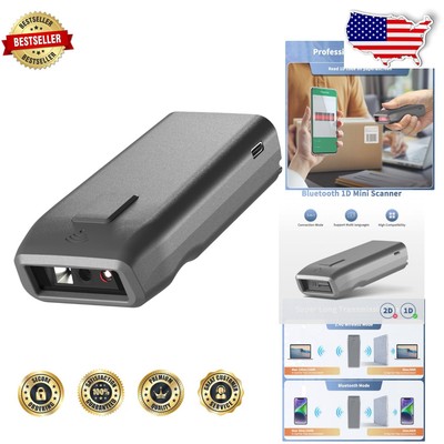 Compact Mini 1D Bluetooth Barcode Scanner with 1200mAh Rechargeable Battery