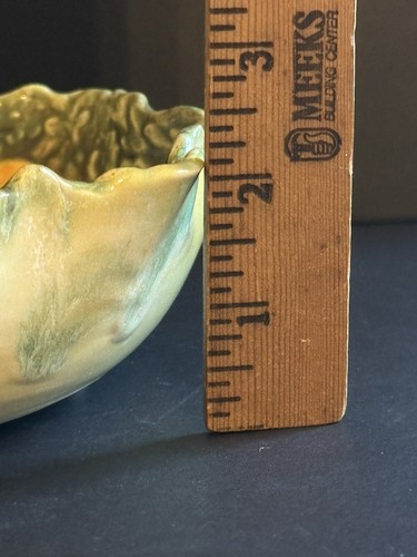 Art Pottery Bowl Slab Built Green Cream 8.5” Artist Signed Nyman Seattle - Picture 6 of 19
