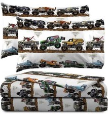 Monster Jam "Tracks" Kids Microfiber Sheet Set-W2699759223, AB08MV9ZBC43