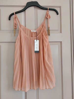 BNWT pink chiffon Slip top 12