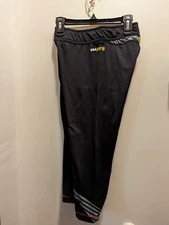 Janji Women's XS Black With Yellow Media Zip Pocket And Stretch Waist 17 Inch...