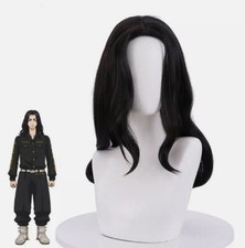 Tokyo Revengers Keisuke Baji Cosplay Wig Black Long Womens Mens Halloween Wigs