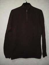 Tommy Bahama Marlin Pullover Men M Maroon Mock Neck 1/4 Zip Long Sleeve
